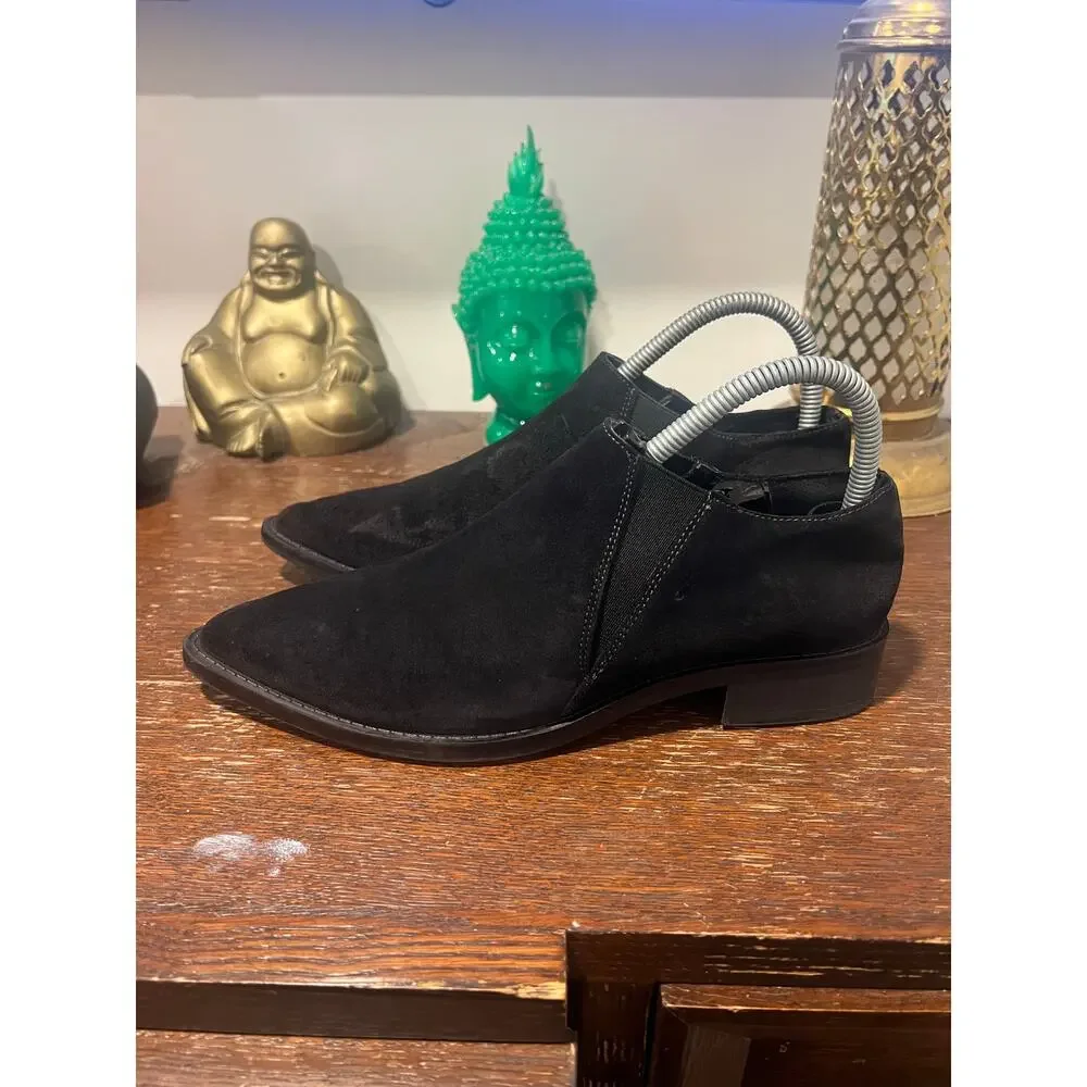 ZARA Western Suede Black Booties 7 Festival Boho